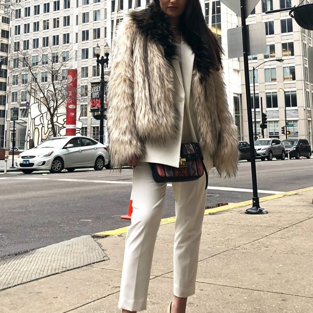 GUESS Rex Two-Tone Faux-Fur Jacket - Picture 4 of 8